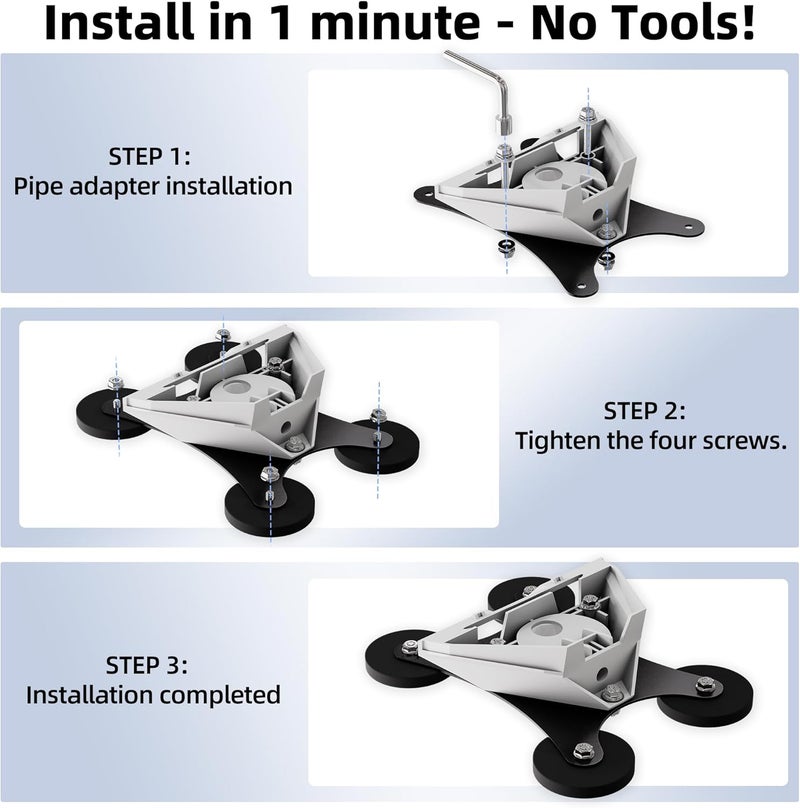DAIERTEK Starlink Mini Car Magnetic Mount - Ultra Strong 220LBS Quick Release Roof Mount Kit, 360° Rotation, No Drill Universal Magnetic Car Mount for RV Van Truck Boat Yacht Vehicle - Image 3